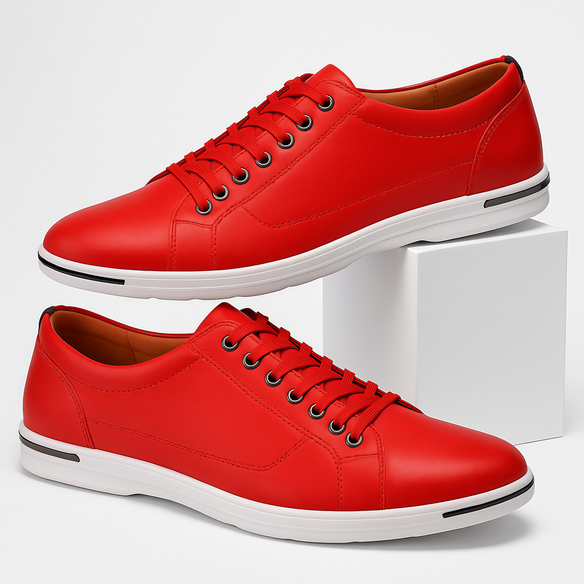 Chaussures basses homme, semelle antidérapante, cinq coloris, rouge