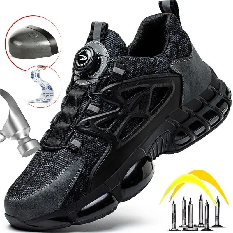 Chaussures de sécurité homme à serrage par molette, coque acier