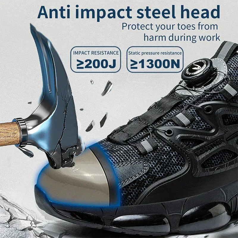 Chaussures de sécurité homme à serrage par molette, coque acier