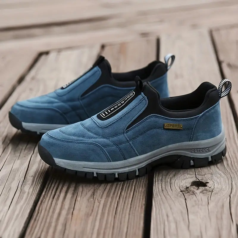 Chaussures orthopédiques homme à enfiler, sans lacets, 36 au 50, bleu