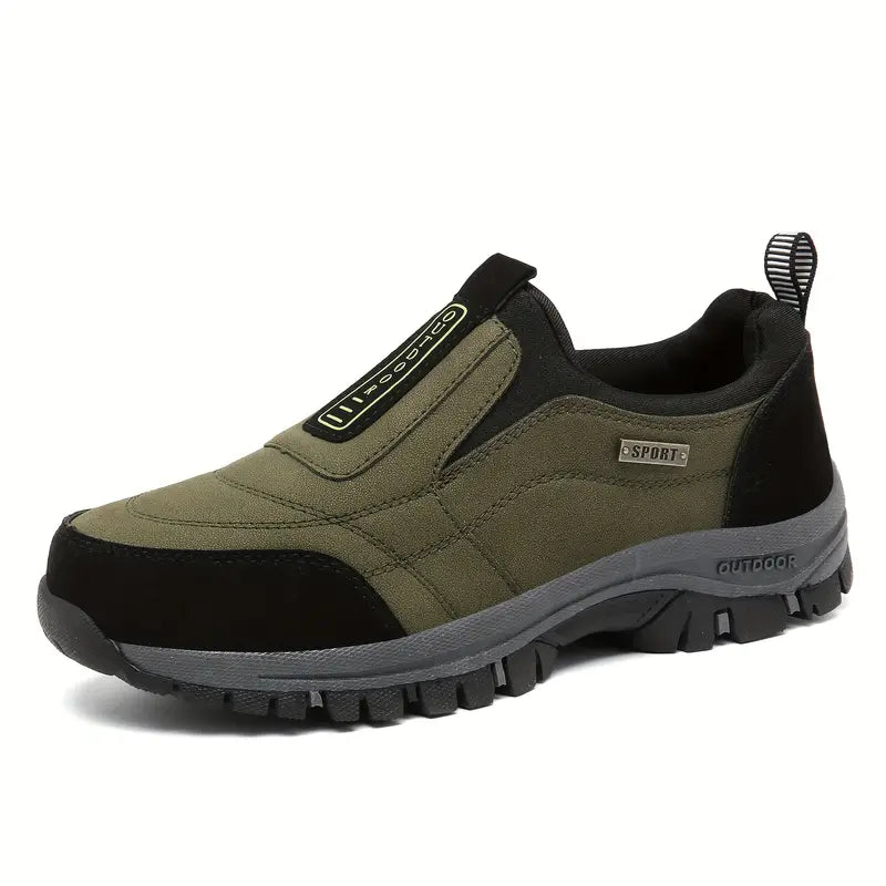 Chaussures orthopédiques homme à enfiler, sans lacets, 36 au 50, olive