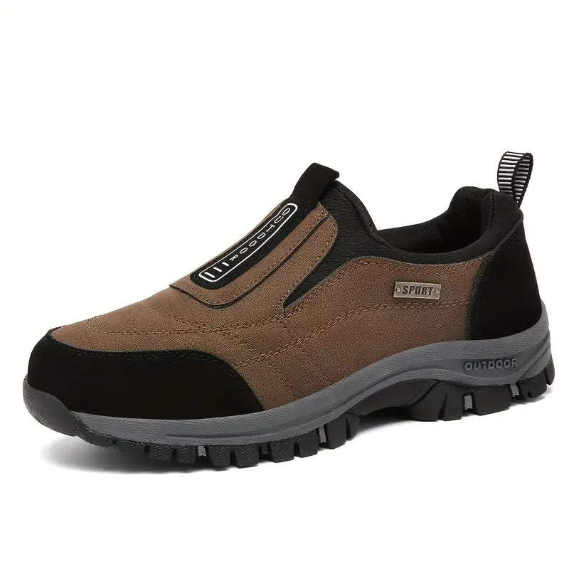 Chaussures orthopédiques homme à enfiler, sans lacets, 36 au 50, marron foncé