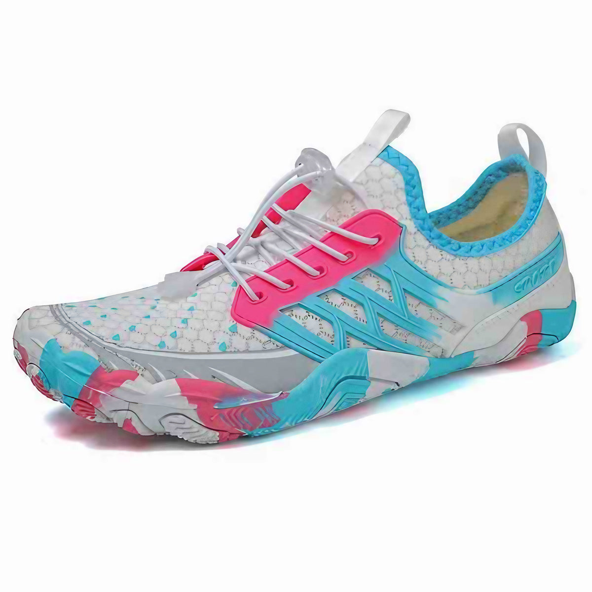 Chaussures aquatiques de randonnée mixtes à lacets, séchage rapide, rose