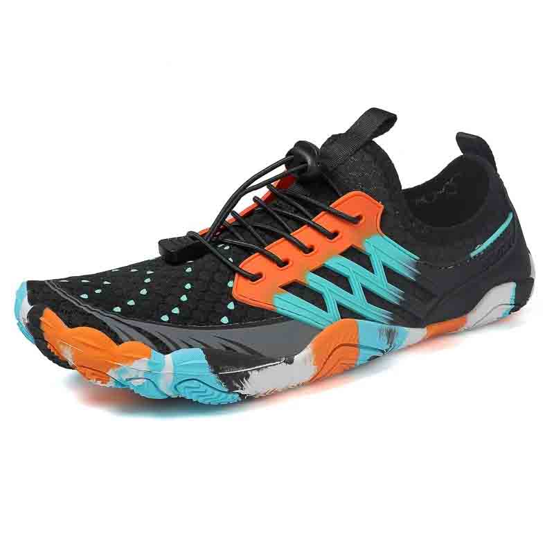 Chaussures aquatiques de randonnée mixtes à lacets, séchage rapide, noir