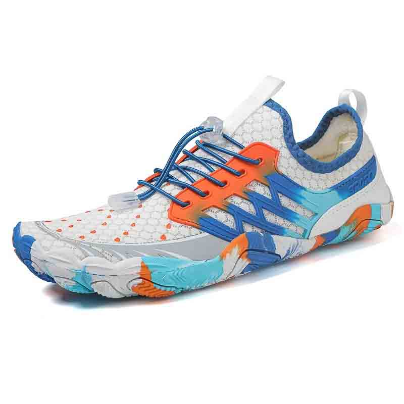 Chaussures aquatiques de randonnée mixtes à lacets, séchage rapide, bleu