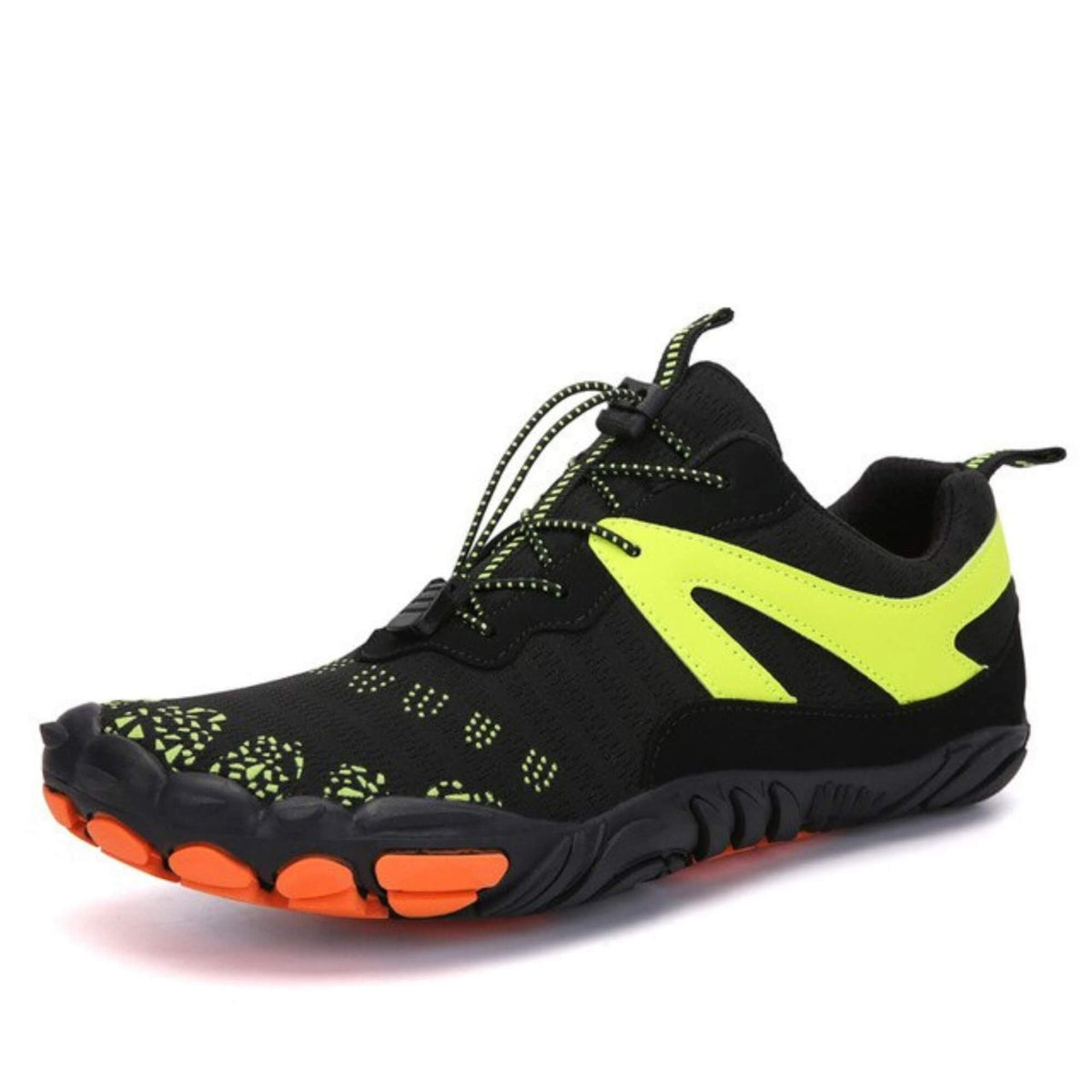 Chaussures aquatiques pieds nus mixtes, semelle souple antidérapante, noir