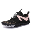 Chaussures aquatiques pieds nus mixtes, semelle souple antidérapante, noir