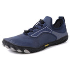 Chaussures aquatiques pieds nus unisexe, bout large, bleu
