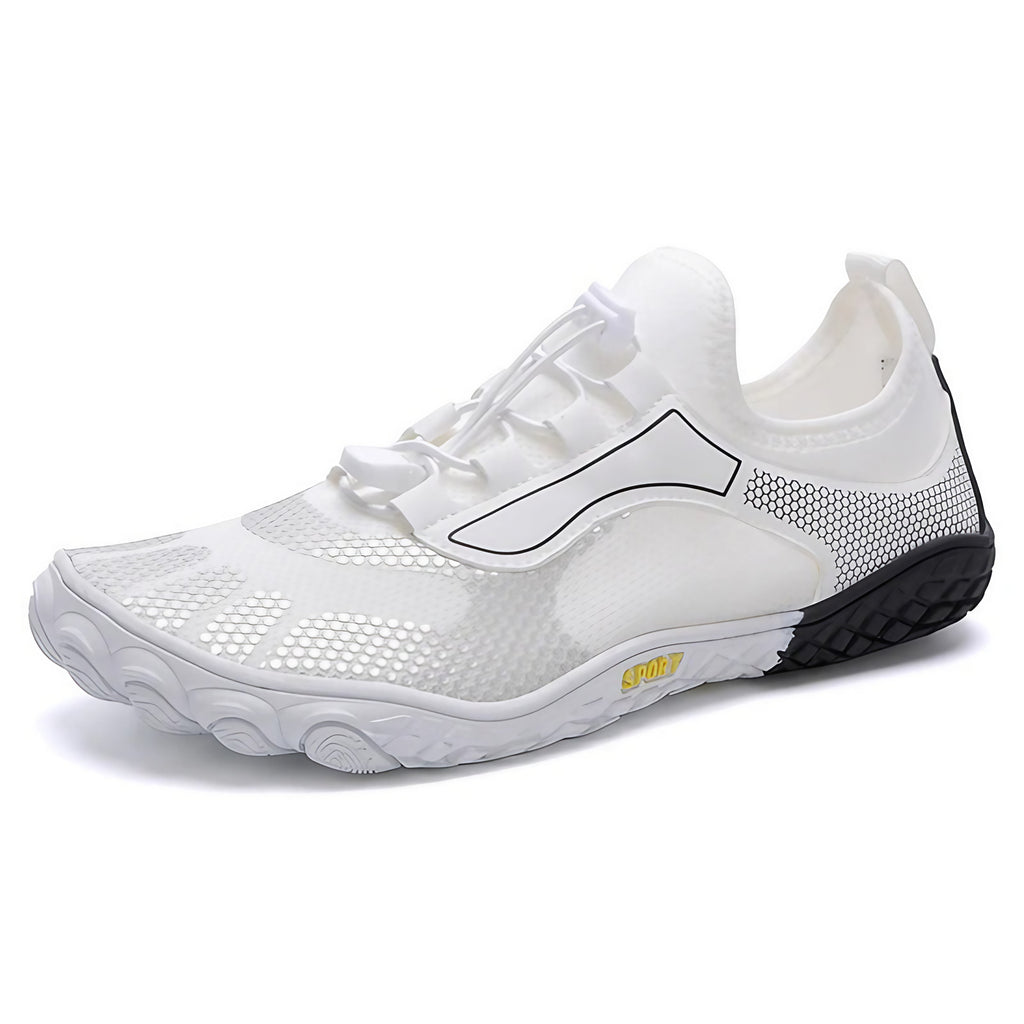Chaussures aquatiques pieds nus unisexe, bout large, bleu