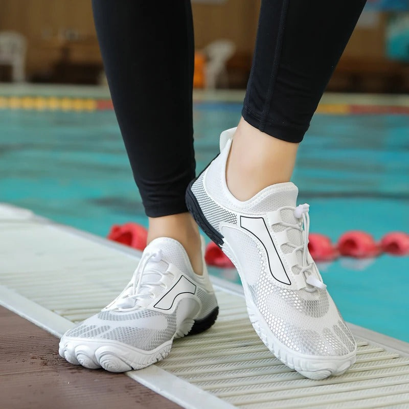 Chaussures aquatiques pieds nus unisexe, bout large