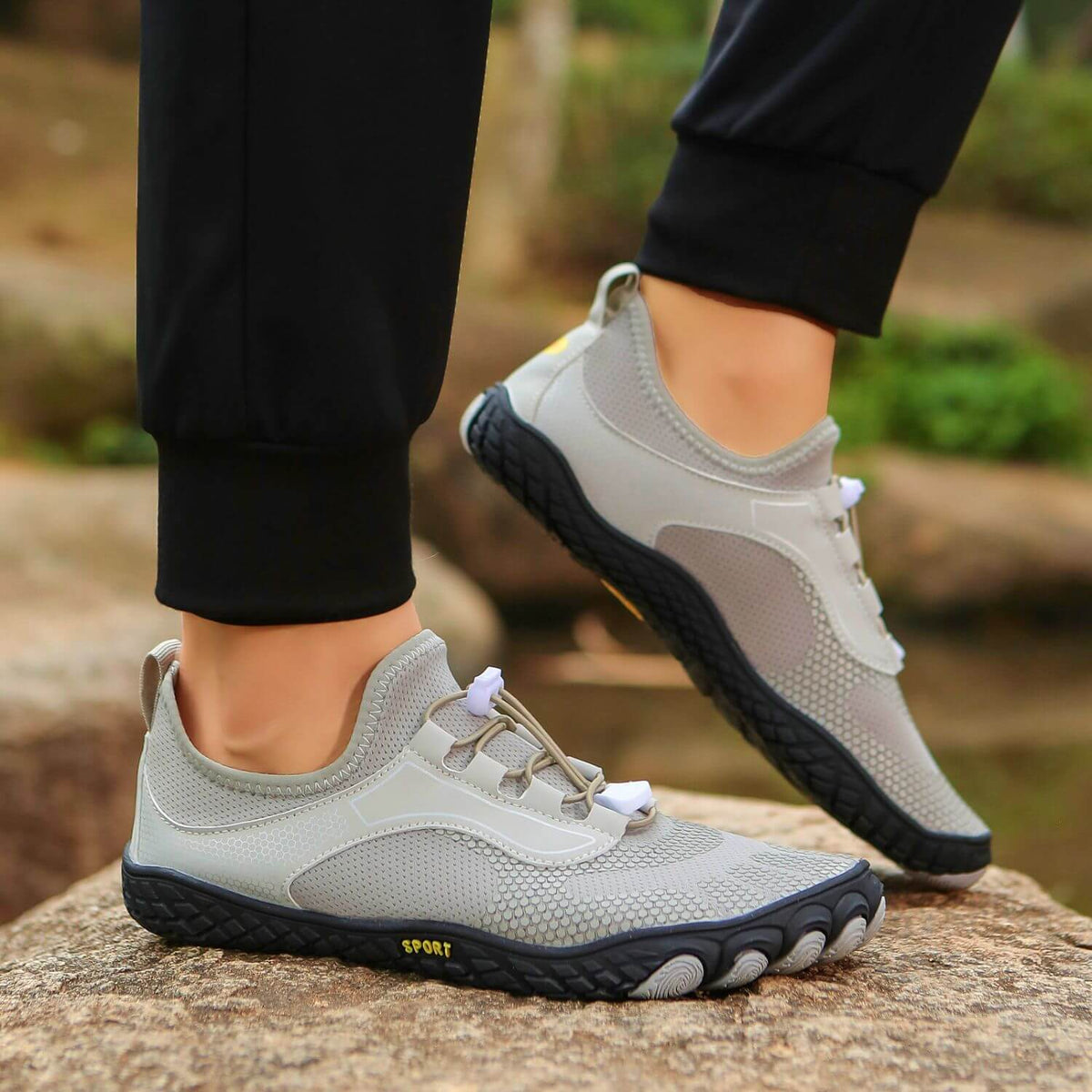 Chaussures aquatiques pieds nus unisexe, bout large