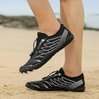 Chaussures aquatiques pieds nus mixtes, semelle caoutchouc
