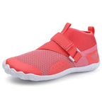 Chaussures aquatiques montantes mixtes, sensation pieds nus, rouge
