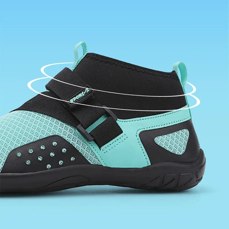 Chaussures aquatiques montantes mixtes, sensation pieds nus