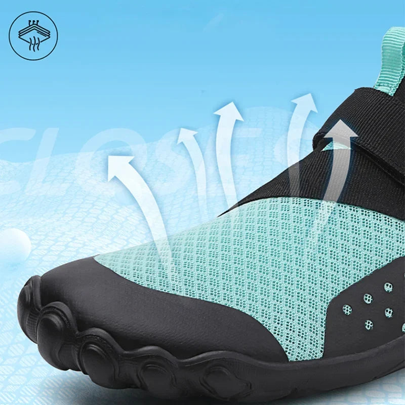 Chaussures aquatiques montantes mixtes, sensation pieds nus