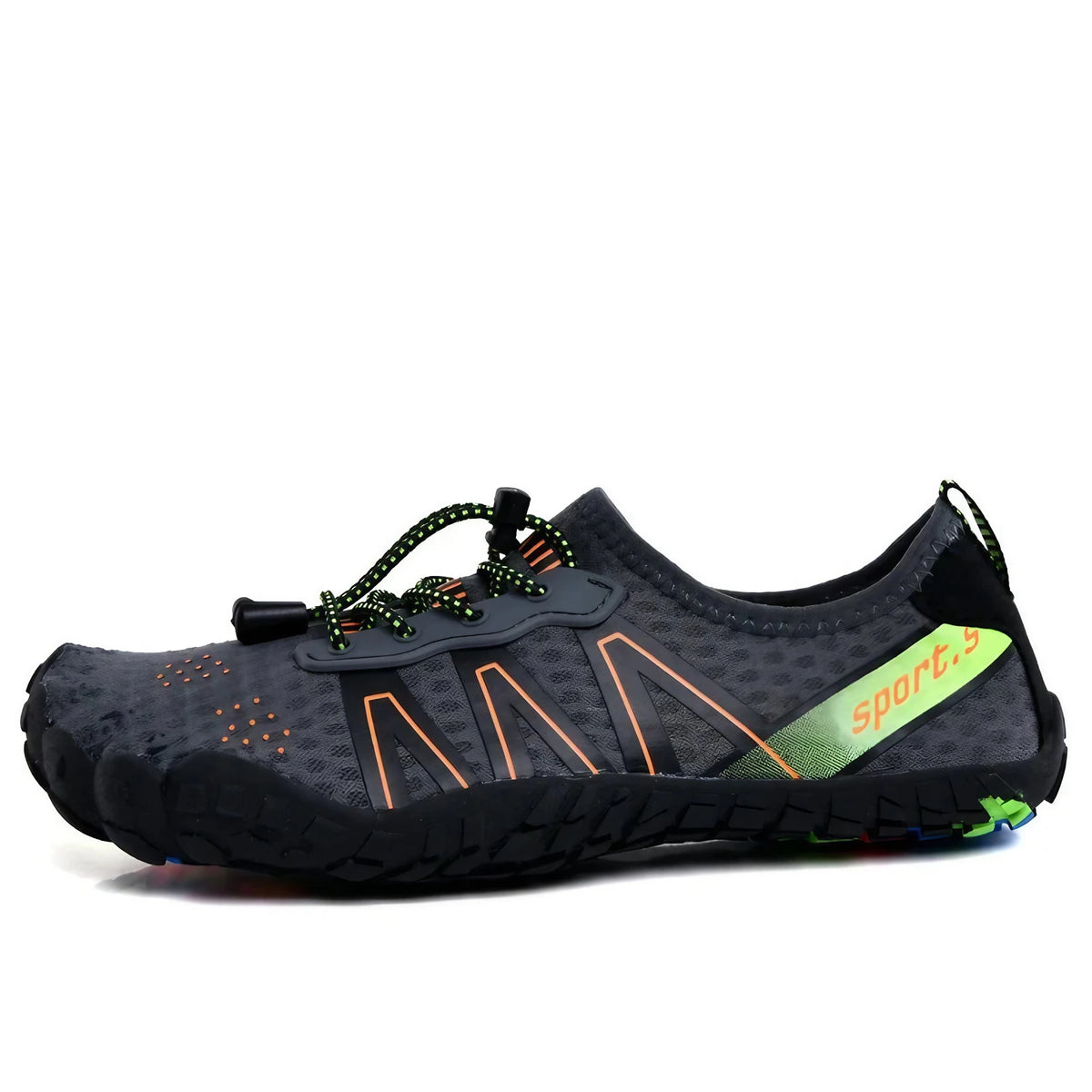 Chaussures aquatiques pieds nus mixtes, semelle en caoutchouc, gris