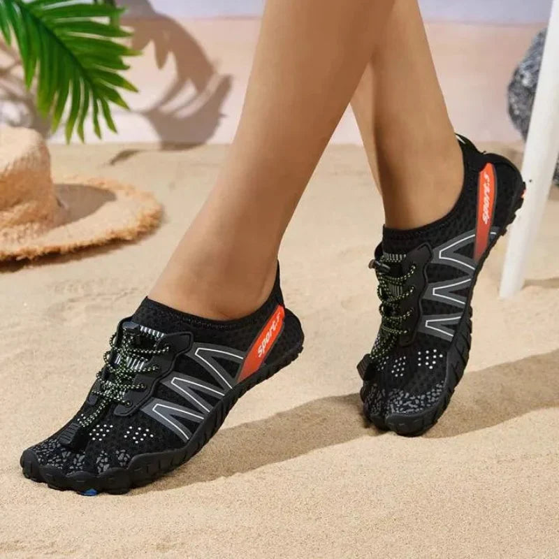 Chaussures aquatiques pieds nus mixtes, semelle en caoutchouc