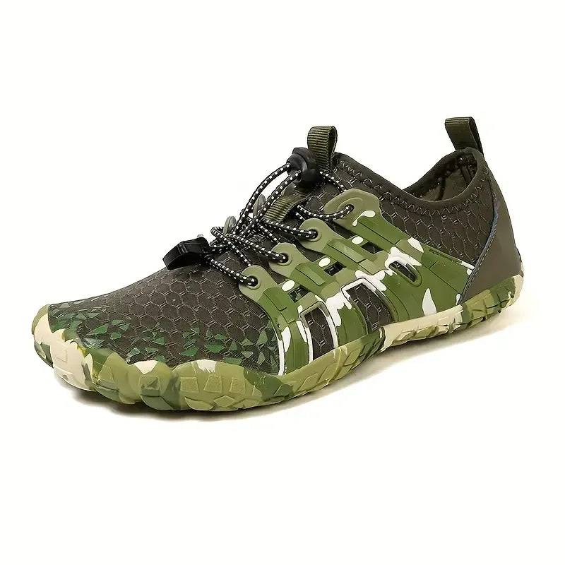 Chaussures aquatiques pieds nus mixtes, semelle antidérapante, kaki