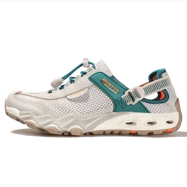 Chaussures aquatiques femme pour la randonnée, légères, vert