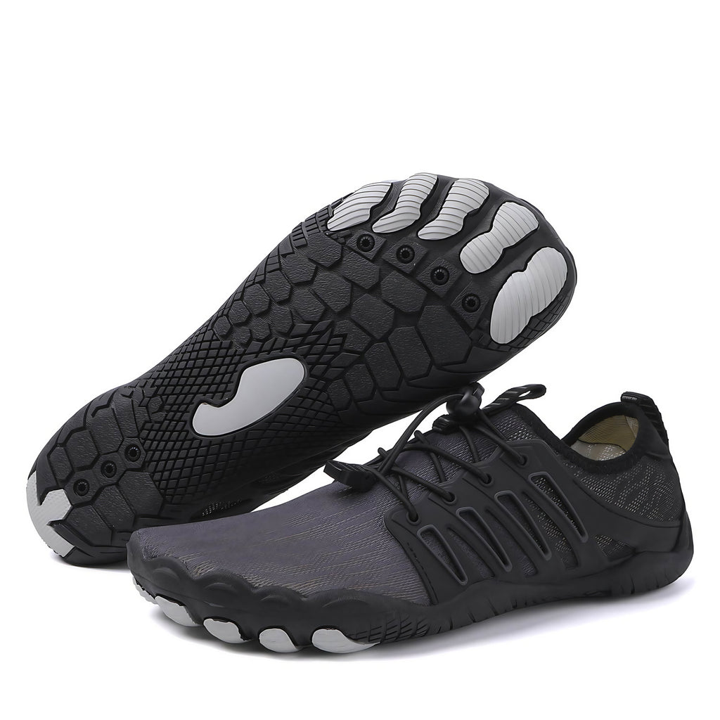 Chaussures aquatiques souples à chaussant large, mixtes, 36 au 46, noir