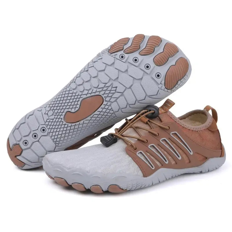 Chaussures aquatiques souples à chaussant large, mixtes, 36 au 46, marron