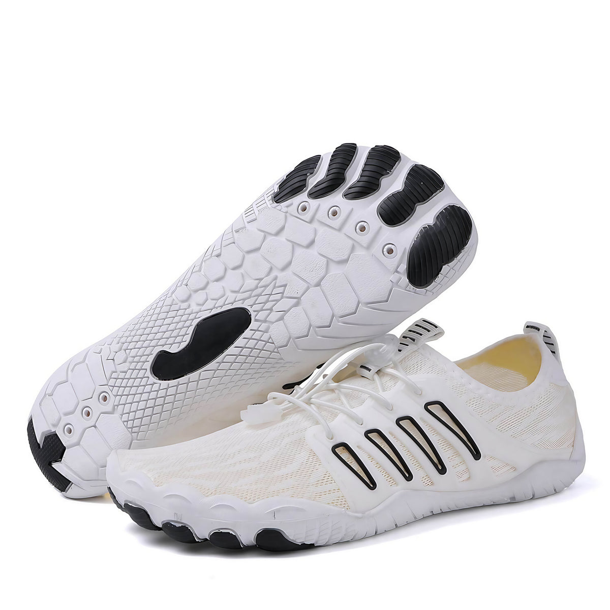 Chaussures aquatiques souples à chaussant large, mixtes, 36 au 46, blanc