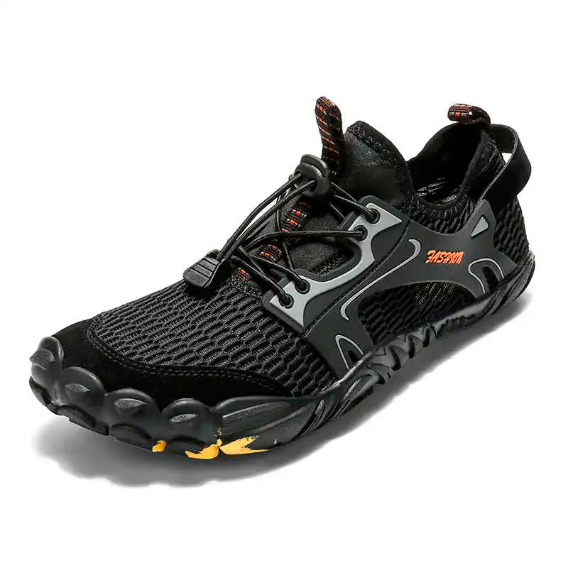 Chaussures aquatiques mixtes pieds nus, séchage rapide, zero drop, noir