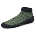 Chaussures aquatiques pieds nus pliables, semelle de 3 mm, vert