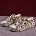 Chaussures orthopédiques femme, semelle antidérapante, noir ou léopard