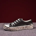 Chaussures orthopédiques femme, semelle antidérapante, noir ou léopard