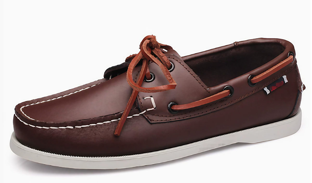 Chaussures bateau homme, semelle antidérapante, du 38 au 47, marron foncé