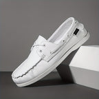 Chaussures bateau homme, semelle antidérapante, du 38 au 47, blanc