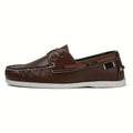 Chaussures bateau homme rétro, semelle intérieure moelleuse, brun clair