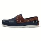 Chaussures bateau homme rétro, semelle intérieure moelleuse, bleu