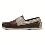 Chaussures bateau homme rétro, semelle intérieure moelleuse, marron