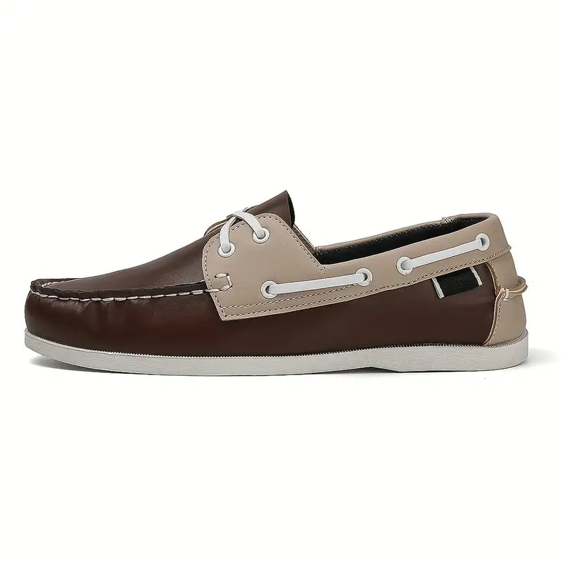 Chaussures bateau homme rétro, semelle intérieure moelleuse, marron