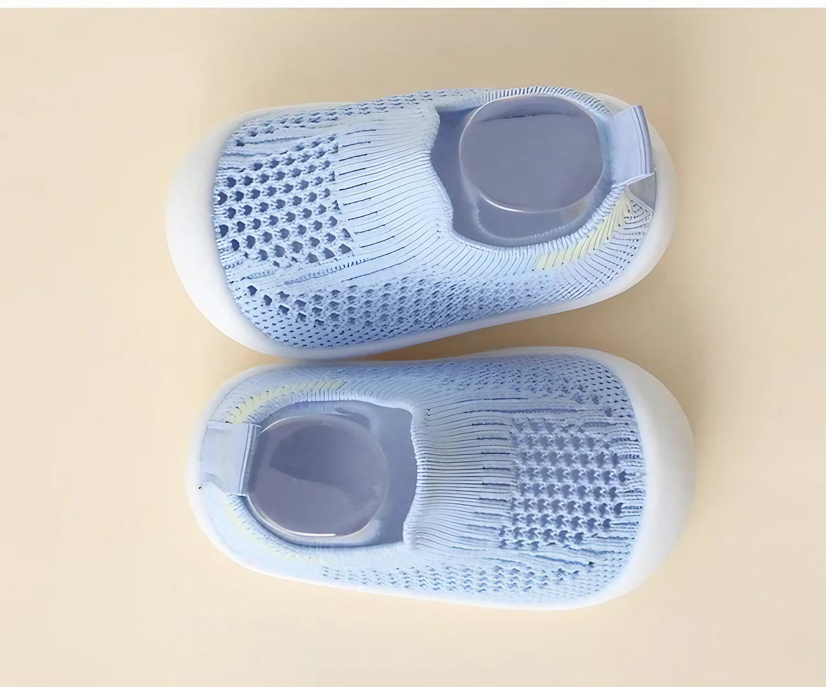 Chaussures bébé en maille à semelle souple, premiers pas, bleu