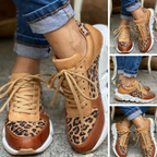 Chaussures léopard femme à semelle épaisse et souple