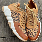 Chaussures léopard femme à semelle épaisse et souple