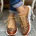 Chaussures léopard femme à semelle épaisse et souple, léopard