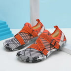 Chaussures d'eau pieds nus adulte, semelle en caoutchouc, orange