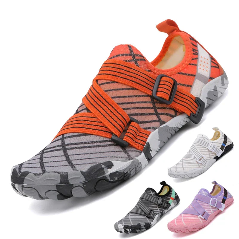 Chaussures d'eau pieds nus adulte, semelle en caoutchouc