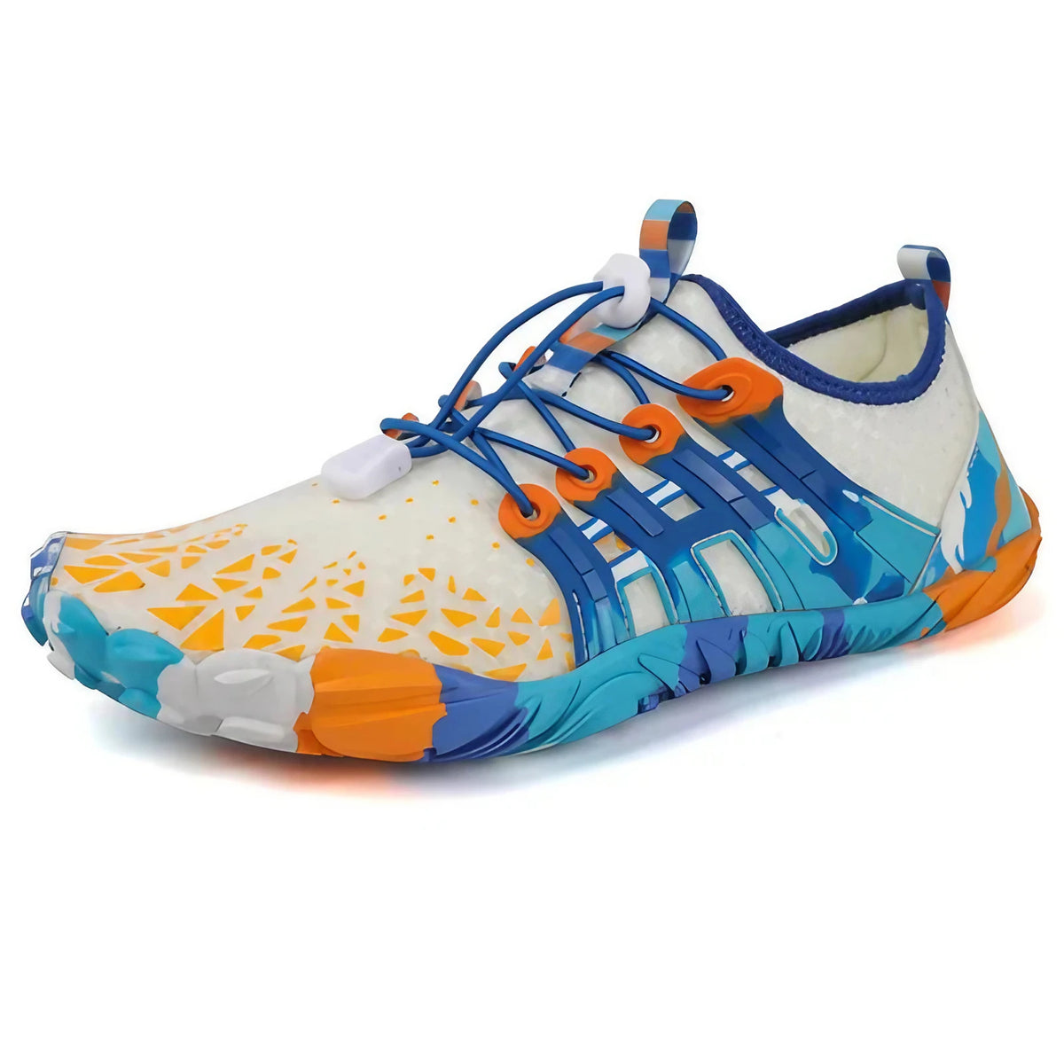 Chaussures aquatiques pieds nus mixtes, boucle réglable, 26 au 46, blanc
