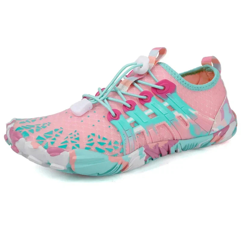 Chaussures aquatiques pieds nus mixtes, boucle réglable, 26 au 46, rose