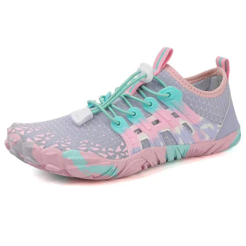 Chaussures aquatiques pieds nus mixtes, boucle réglable, 26 au 46, violet