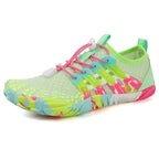 Chaussures aquatiques pieds nus mixtes, boucle réglable, 26 au 46, vert