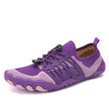 Chaussures aquatiques pieds nus mixtes, maille et lacets élastiques, noir