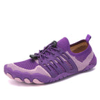 Chaussures aquatiques pieds nus mixtes, maille et lacets élastiques, noir