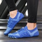 Chaussures aquatiques pieds nus mixtes, maille et lacets élastiques
