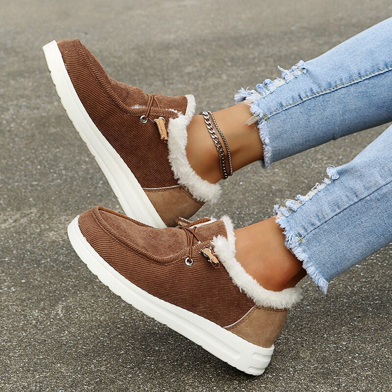Chaussures d'hiver femme à doublure chaude, légères, quatre coloris